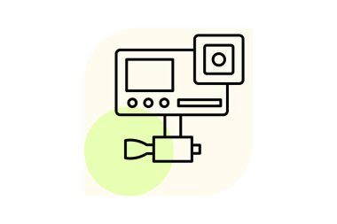 Eylem kamerası, vektör, piksel mükemmel, illüstratör dosyası