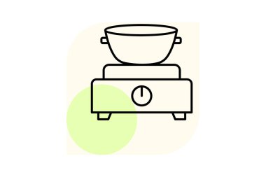 Elektrik Fondü kabı, vektör, piksel mükemmel, illüstratör dosyası