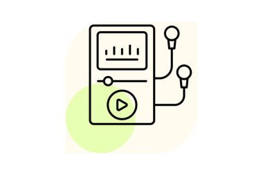 Mp3 Müzik Çalıcı, vektör, piksel mükemmel, illüstratör dosyası