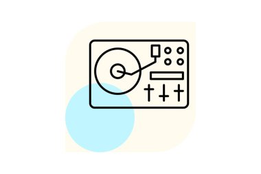 Turntable, vektör, piksel mükemmel, illüstratör dosyası