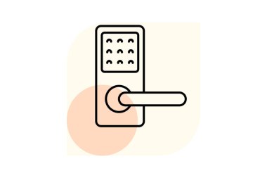 Akıllı Anahtarsız Kapı Kilidi, vektör, piksel mükemmel, resimleyici dosyası