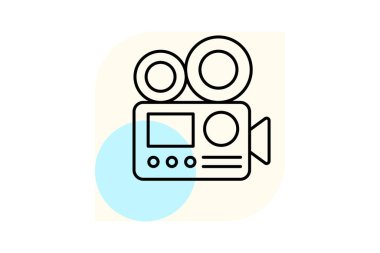 Video kamera, vektör, piksel mükemmel, illüstratör dosyası