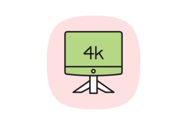 4k İzleyici, vektör, piksel mükemmel, illüstratör dosyası