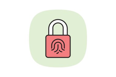 Akıllı Parmak izi Kilidi, vektör, piksel mükemmel, illüstratör dosyası