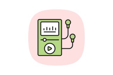 Mp3 Müzik Çalıcı, vektör, piksel mükemmel, illüstratör dosyası