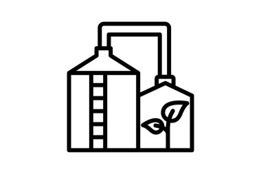 Biyogaz Üretim Tesisi, vektör, piksel mükemmel, illüstratör dosyası