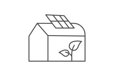 Güneş enerjili sera, vektör, piksel mükemmel, illüstratör dosyası