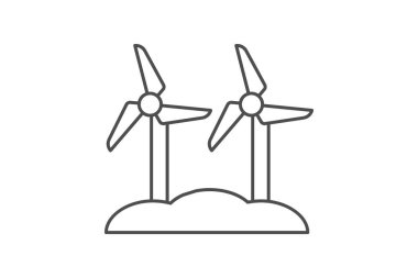 Çiftlik Rüzgârı Enerji Sistemi, vektör, piksel mükemmel, illüstratör dosyası