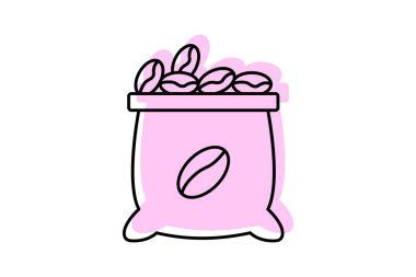 Kahve çekirdeği deposu, vektör, piksel mükemmel, illüstratör dosyası