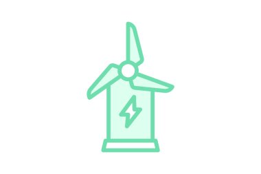 Sürdürülebilir Enerji Değirmeni, vektör, piksel mükemmel, illüstratör dosyası