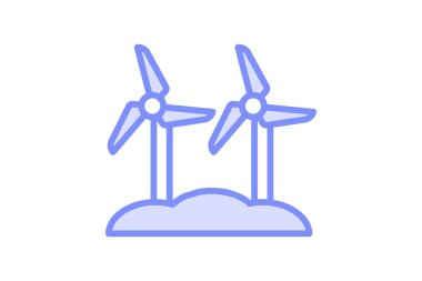 Çiftlik Rüzgârı Enerji Sistemi, vektör, piksel mükemmel, illüstratör dosyası