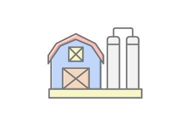 Süt ambarı, vektör, piksel mükemmel, illüstratör dosyası