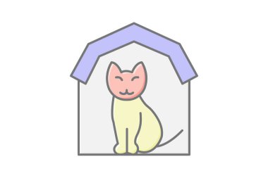 Çiftlik hayvanları Dinlenme Kulübesi, vektör, piksel mükemmel, illüstratör dosyası