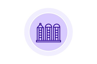 Tahıl Depolama Tesisi, vektör, piksel mükemmel, illüstratör dosyası