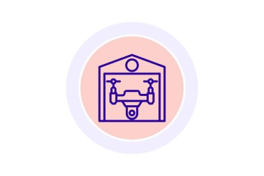 Tarım Drone Hangarı, vektör, piksel mükemmel, illüstratör dosyası