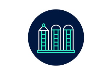 Tahıl Depolama Tesisi, vektör, piksel mükemmel, illüstratör dosyası