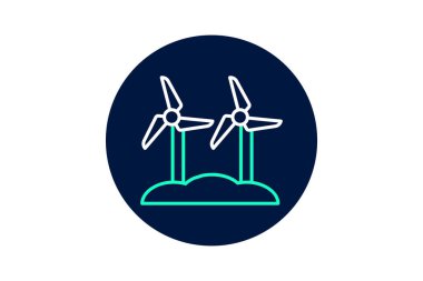 Çiftlik Rüzgârı Enerji Sistemi, vektör, piksel mükemmel, illüstratör dosyası