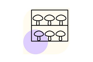 Mantar Yetiştirme Odası, vektör, piksel mükemmel, illüstratör dosyası