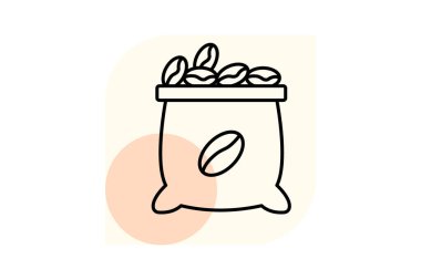 Kahve çekirdeği deposu, vektör, piksel mükemmel, illüstratör dosyası