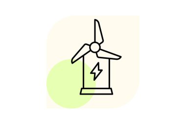 Sürdürülebilir Enerji Değirmeni, vektör, piksel mükemmel, illüstratör dosyası