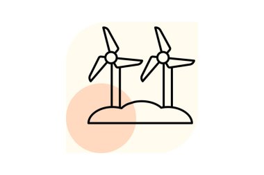 Çiftlik Rüzgârı Enerji Sistemi, vektör, piksel mükemmel, illüstratör dosyası