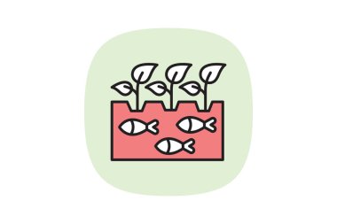 Aquaponics Tesisi, vektör, piksel mükemmel, illüstratör dosyası
