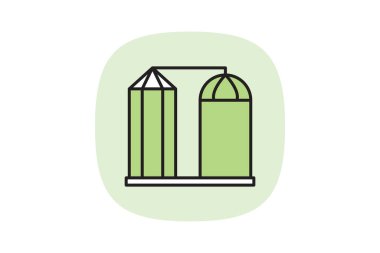 Grain Asansörü, vektör, piksel mükemmel, illüstratör dosyası