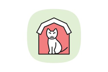 Çiftlik hayvanları Dinlenme Kulübesi, vektör, piksel mükemmel, illüstratör dosyası