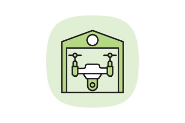 Tarım Drone Hangarı, vektör, piksel mükemmel, illüstratör dosyası