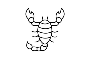 Scorpion, vektör, piksel mükemmel, illüstratör dosyası