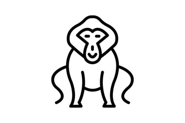 Babun, vektör, piksel mükemmel, çizer dosyası