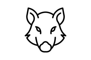 Yaban domuzu, vektör, piksel mükemmel, illüstratör dosyası