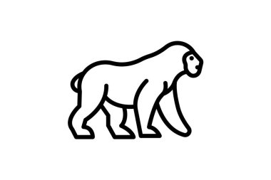 Goril, vektör, piksel mükemmel, çizer dosyası