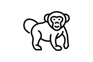 Şempanze, vektör, piksel mükemmel, illüstratör dosyası