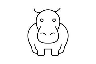 Hippo, vektör, piksel mükemmel, illüstratör dosyası