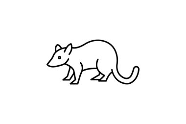 Opossum, vektör, piksel mükemmel, illüstratör dosyası