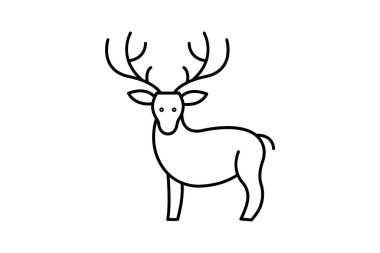 Ren geyiği, vektör, piksel mükemmel, çizer dosyası
