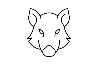 Yaban domuzu, vektör, piksel mükemmel, illüstratör dosyası