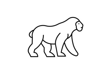 Goril, vektör, piksel mükemmel, çizer dosyası