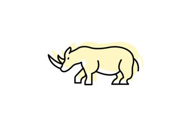 Gergedan, vektör, piksel mükemmel, çizer dosyası