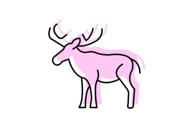 Moose, vektör, piksel mükemmel, illüstratör dosyası