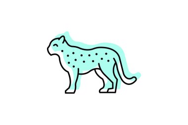 Leopar, vektör, piksel mükemmel, illüstratör dosyası