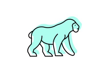 Goril, vektör, piksel mükemmel, çizer dosyası