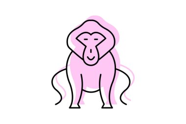 Babun, vektör, piksel mükemmel, çizer dosyası