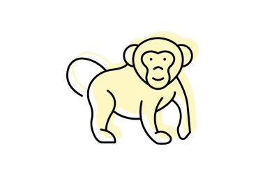 Şempanze, vektör, piksel mükemmel, illüstratör dosyası