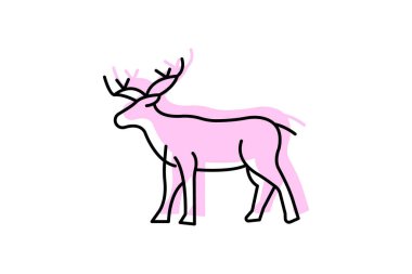 Ren geyiği, vektör, piksel mükemmel, illüstratör dosyası