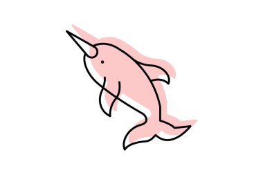 Deniz gergedanı, vektör, piksel mükemmel, çizer dosyası