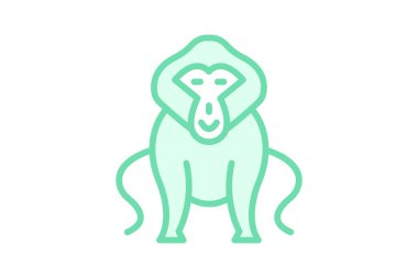 Babun, vektör, piksel mükemmel, çizer dosyası