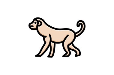 Maymun, vektör, piksel mükemmel, çizer dosyası