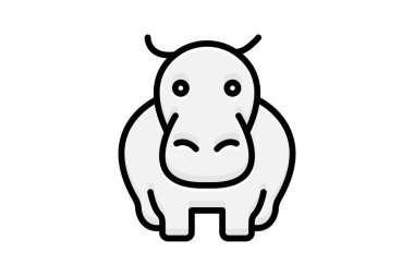 Hippo, vektör, piksel mükemmel, illüstratör dosyası